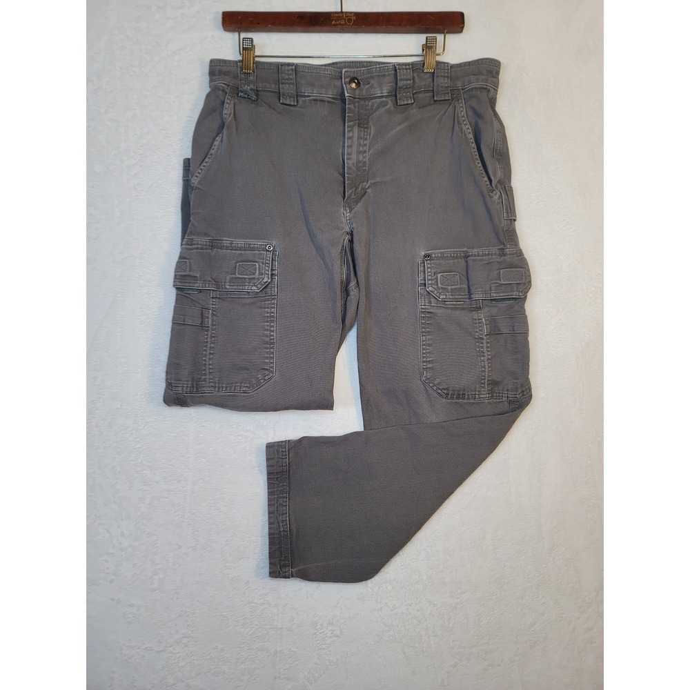 Duluth Flex Fire Hose Relaxed Fit Cargo Pants Grey Mens 35 Workwear Streetwear